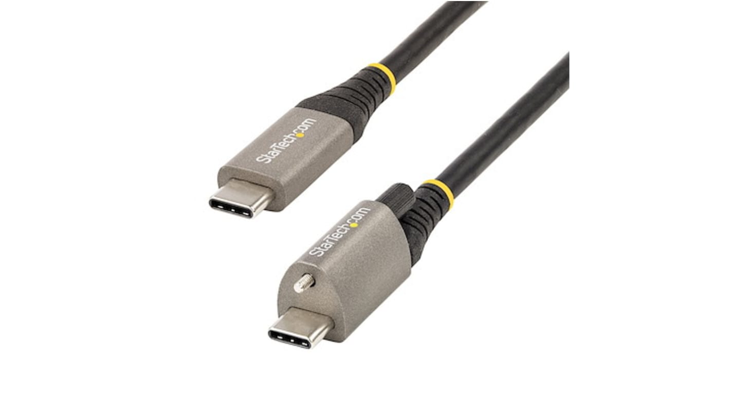 Kabel USB Złącze A USB C Złącze B USB C dł. 1m Kabel USB-C z blokadą śrubową USB 3.1 kolor: Czarny