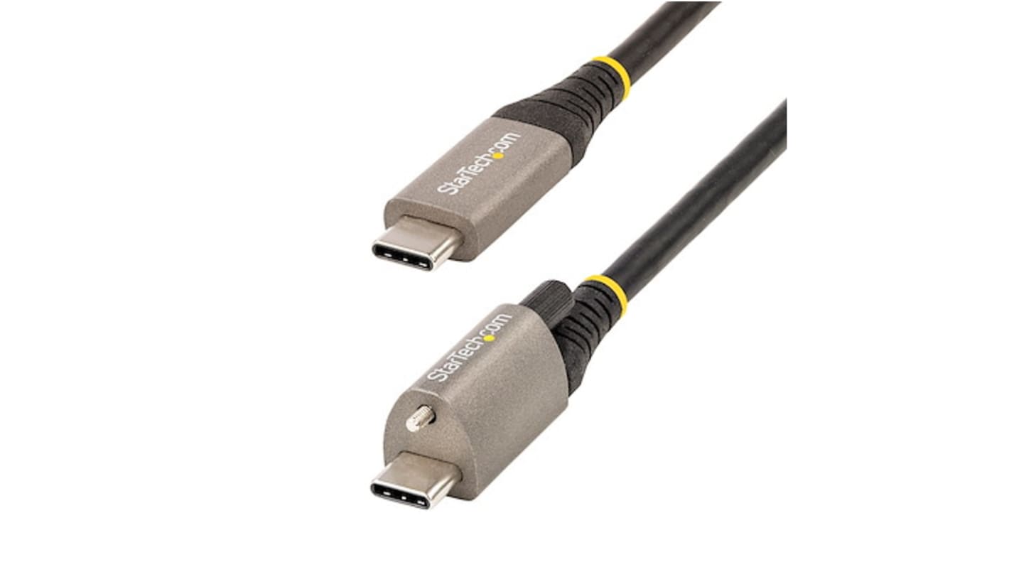 Kabel USB Złącze A USB C Złącze B USB C dł. 500mm Kabel USB-C z blokadą śrubową USB 3.1 kolor: Czarny