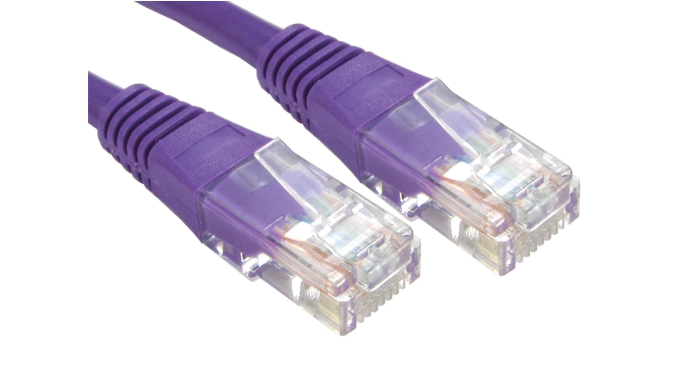 Cable Ethernet Cat6 U/UTP RS PRO de color Morado, long. 0.5m, funda de PVC