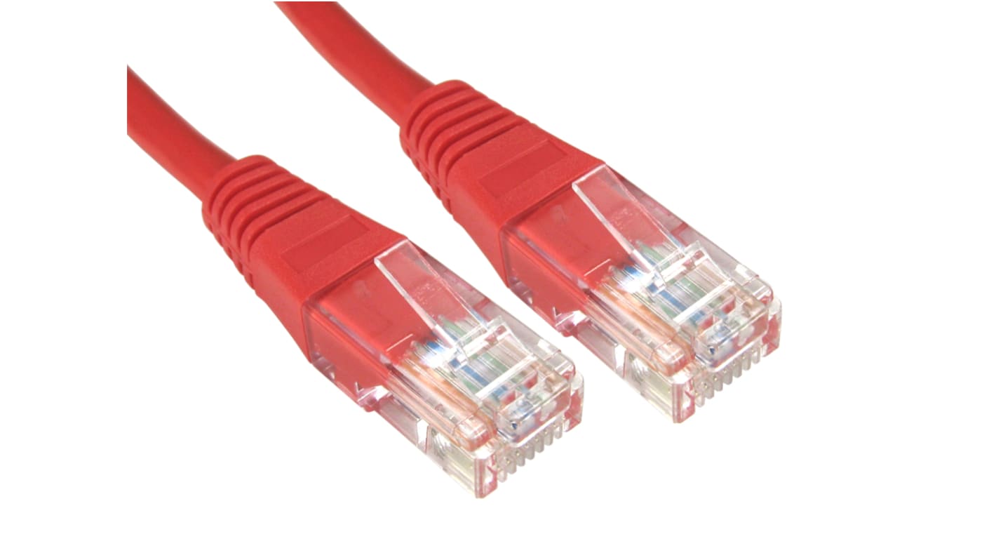 RS PRO, 3m Cat6, Red RJ45 to Male RJ45 Male, U/UTP Unshielded, Terminated PVC Sheath
