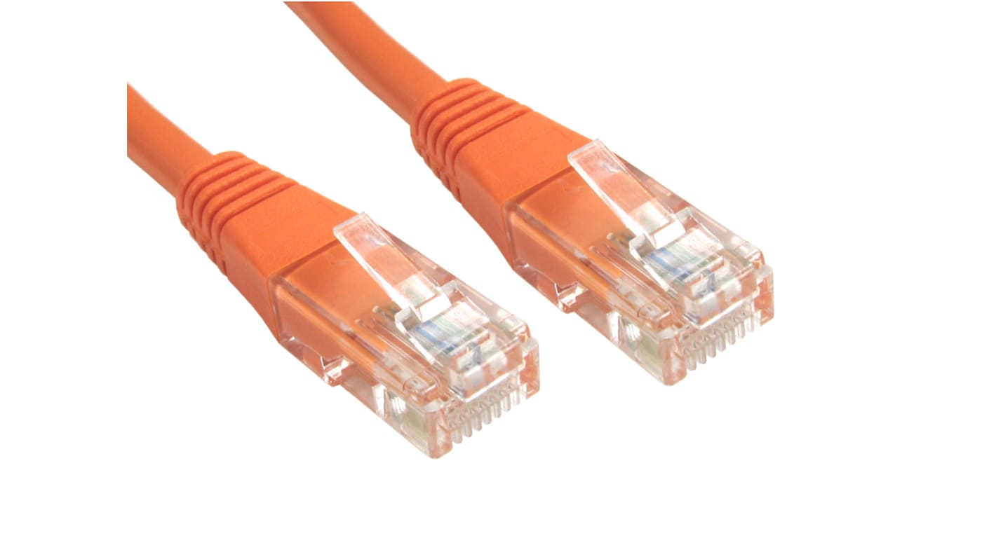 RS PRO Cat6 Male RJ45 to Male RJ45 Ethernet Cable, U/UTP, Orange PVC Sheath, 5m