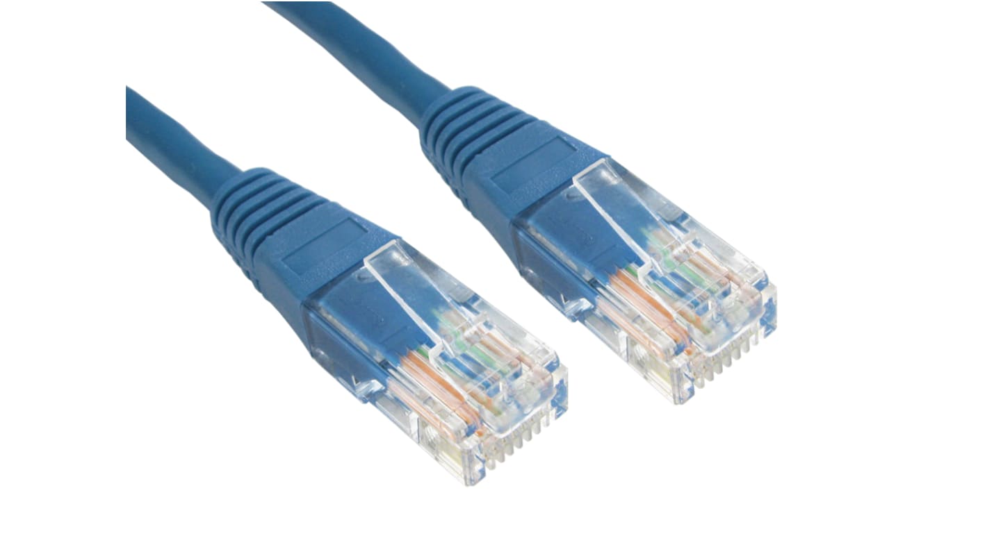 RS PRO, 5m Cat6, Blue RJ45 to Male RJ45 Male, U/UTP Unshielded, Terminated PVC Sheath