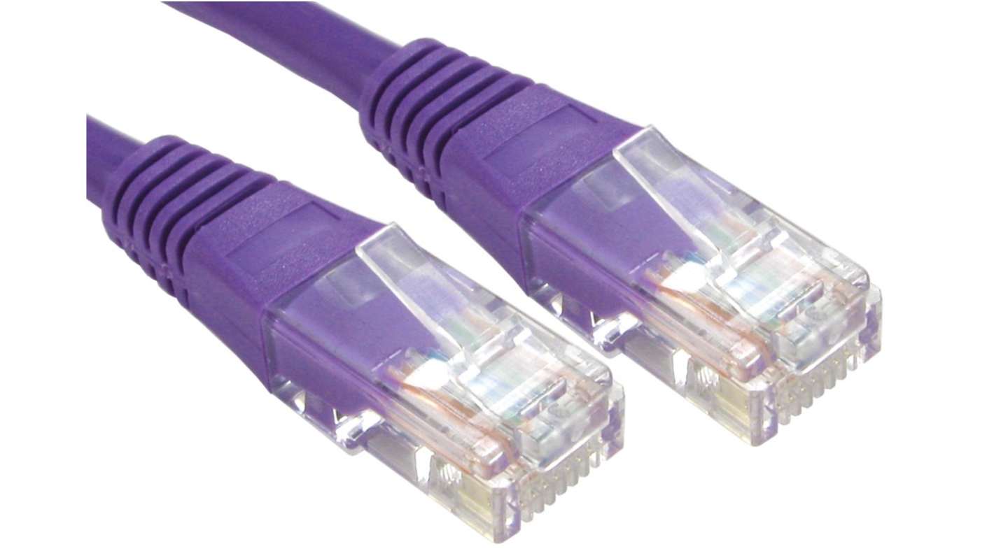 RS PRO Cat6 Straight Male RJ45 to Straight Male RJ45 Ethernet Cable, U/UTP, Purple PVC Sheath, 7m