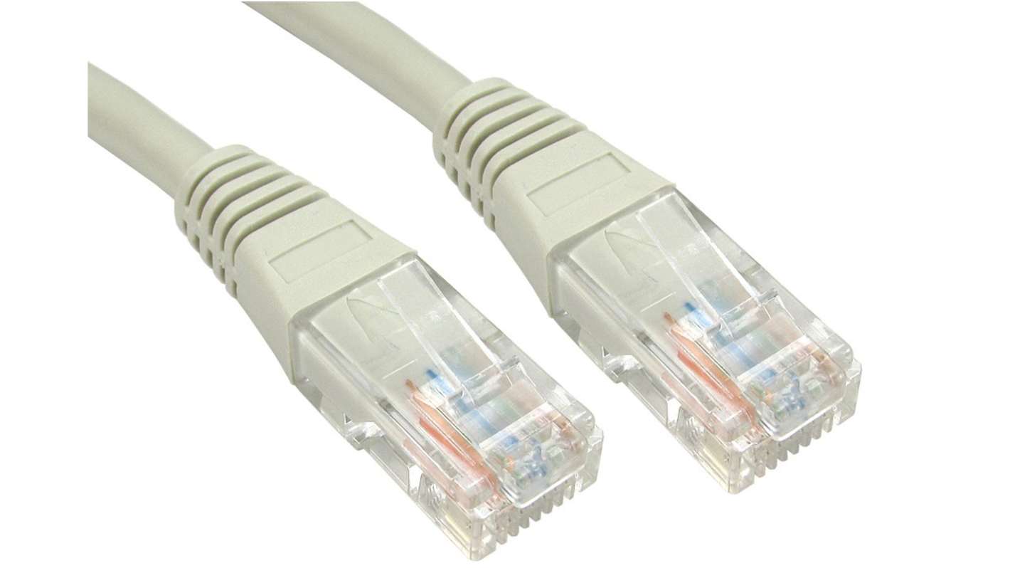 Cable Ethernet Cat6 U/UTP RS PRO de color Gris, long. 15m, funda de PVC