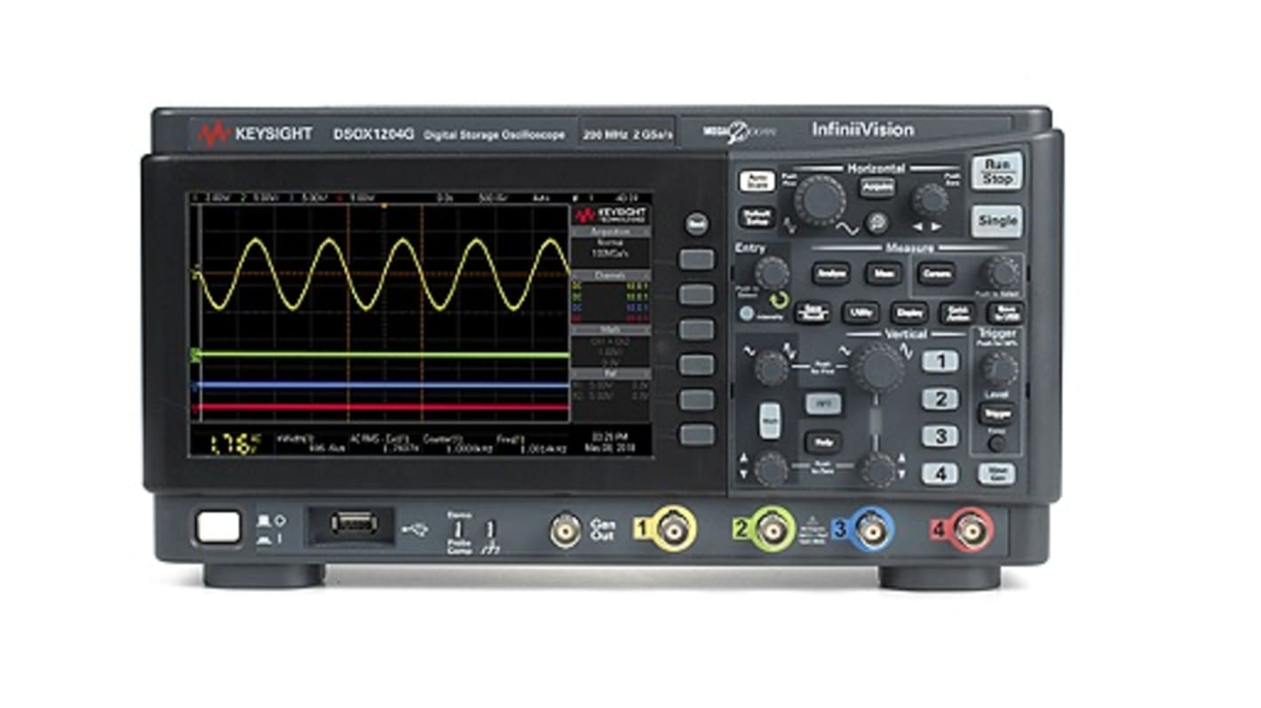 Keysight Technologies DSOX1204G+DSOX1200A-200 InfiniiVision 1000 X Series, 200MHz Bench Oscilloscope, 4 Analogue