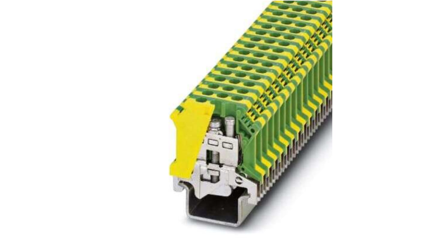 Morsettiera modulare di terra Phoenix Contact, 1 vie, 20 → 10 AWG, Guida DIN