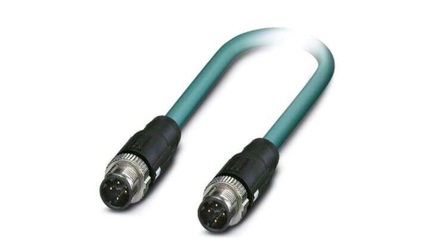 Phoenix Contact Cat5 Straight Male M12 to Straight Male M12 Ethernet Cable, 5m