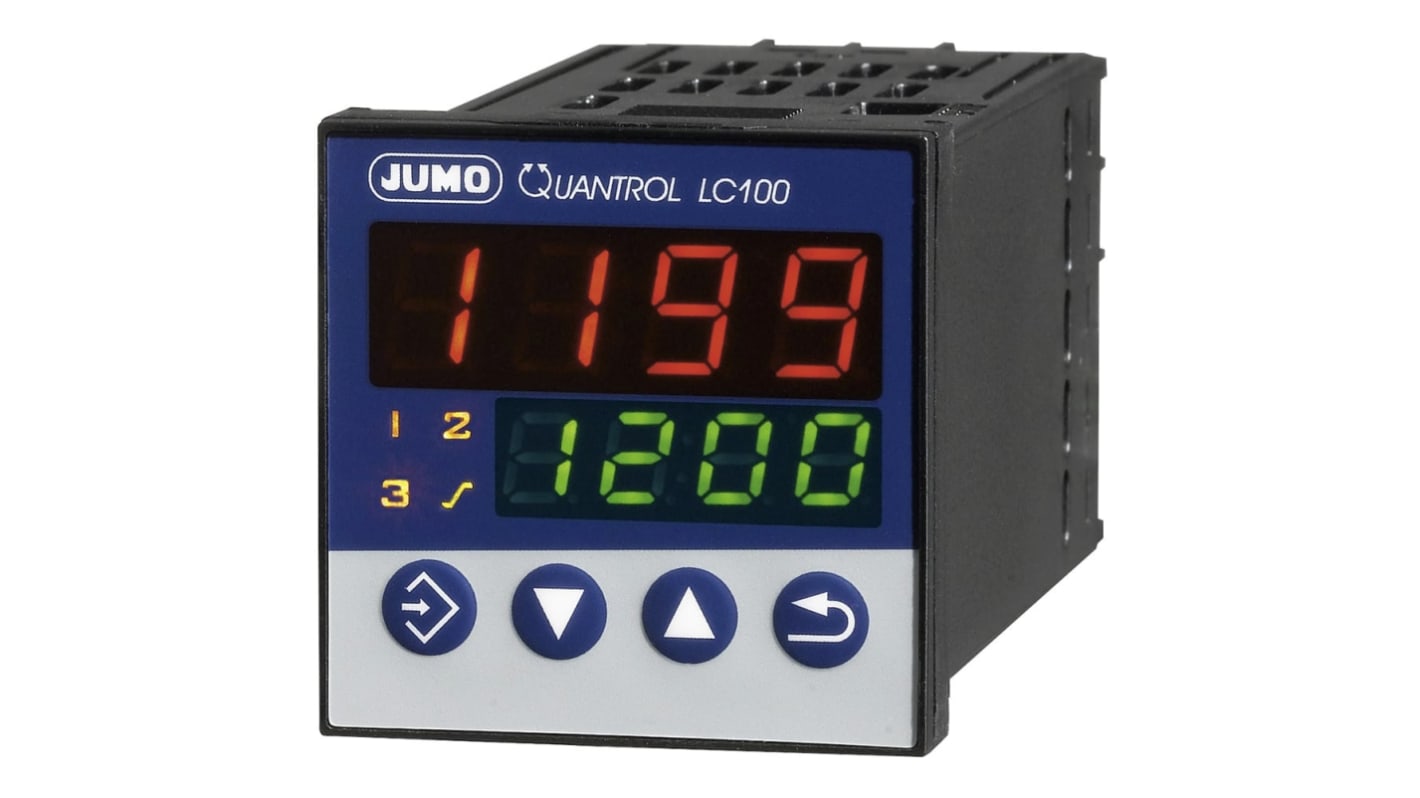 Jumo LC100 Panel Mount PID Temperature Controller, 48 x 48mm 2 Input, 2 Output Relay, 240 V Supply Voltage PID