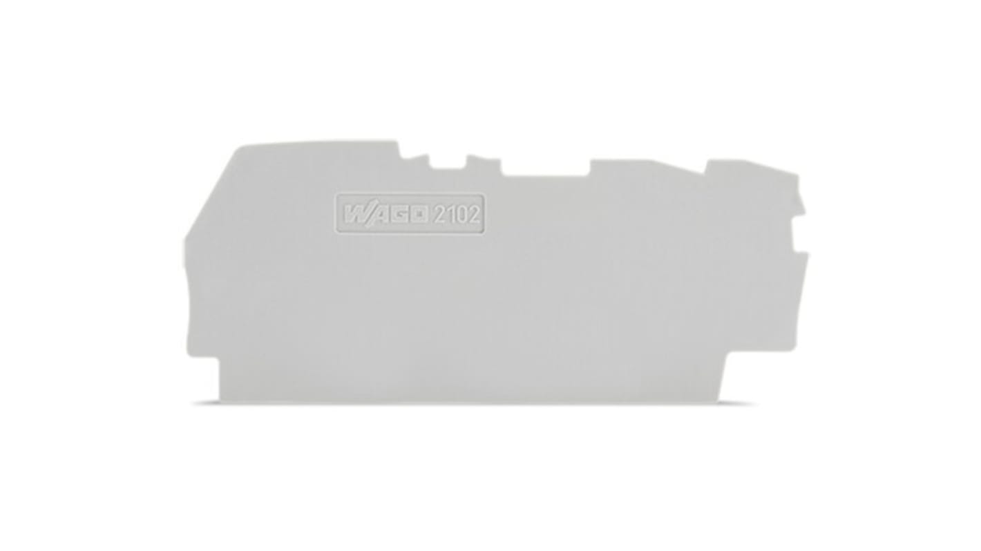 WAGO TOPJOB S, 2102 Series End and Intermediate Plate for Use with 2102 Series Terminal Blocks