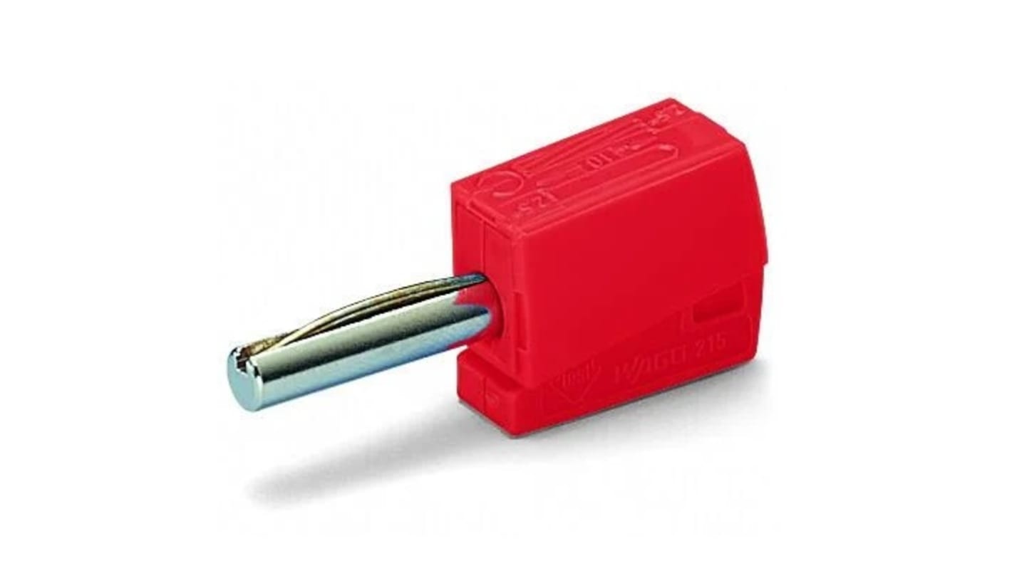 WAGO Red Male Banana Plug, 4 mm Connector, Cage Clamp Termination, 20A, 42V