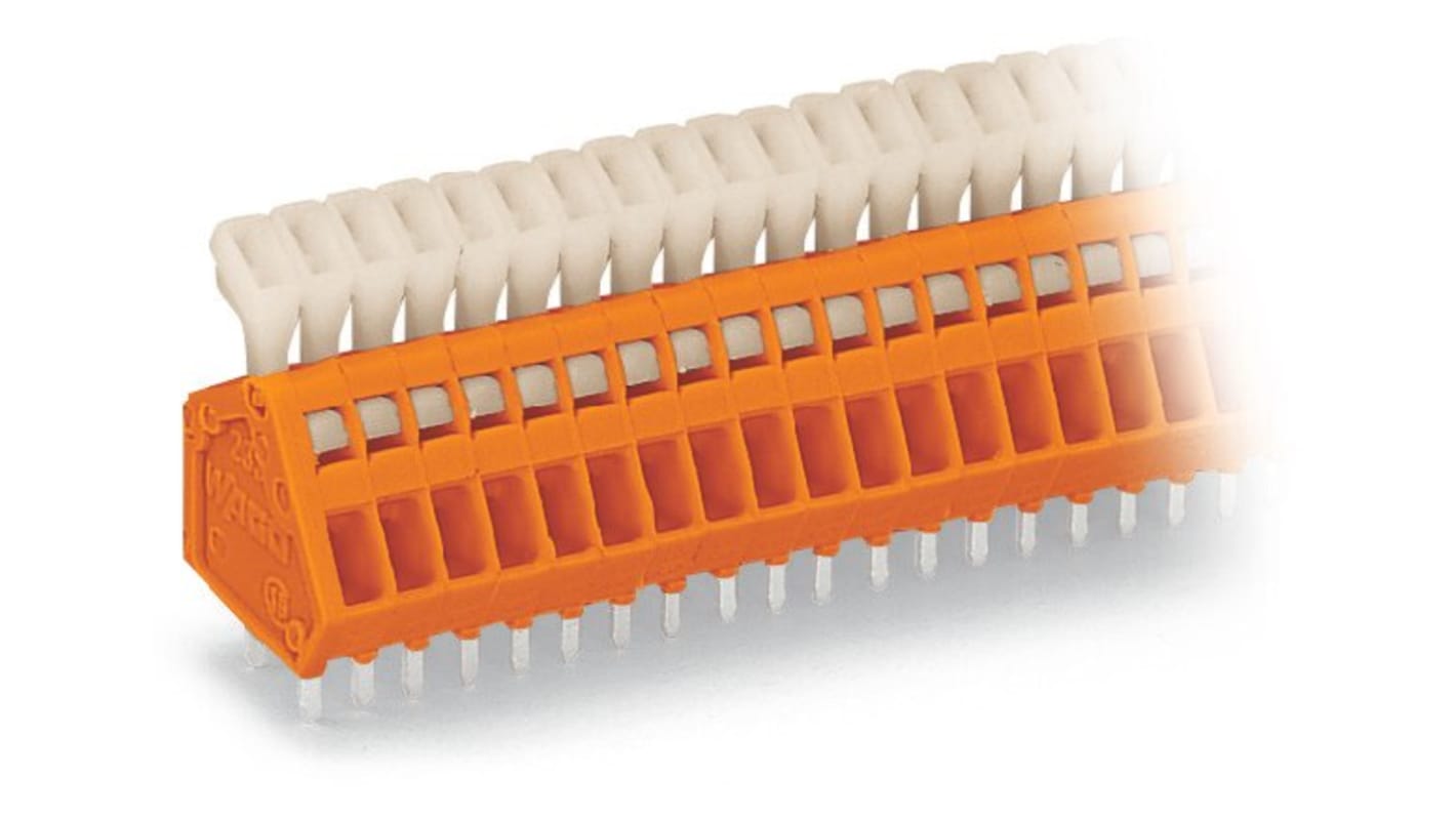 WAGO PCB Terminal Block, 5-Contact, 2.54mm Pitch, Through Hole Mount, 1-Row