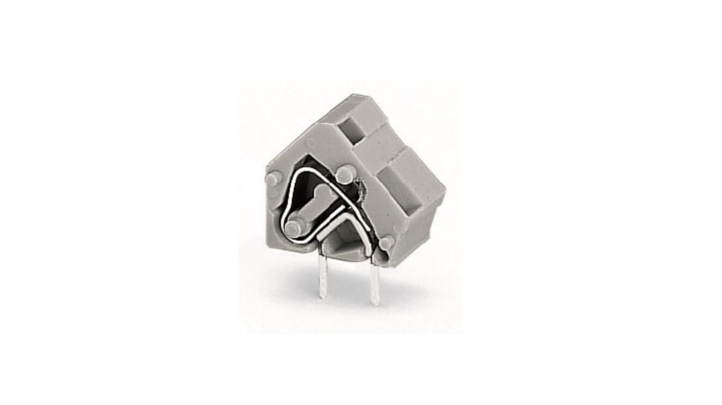 WAGO PCB Terminal Block, 1-Contact, 10/10.16mm Pitch, Through Hole Mount, 1-Row