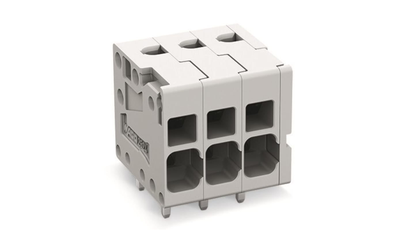 WAGO PCB Terminal Block, 5-Contact, 5mm Pitch, Feed Through Mount, 1-Row