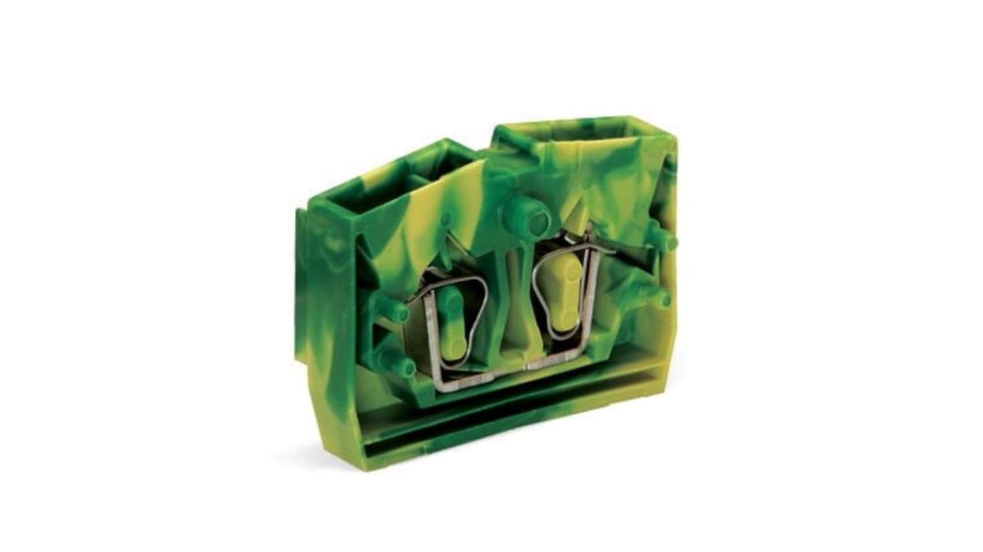 WAGO 264-307 264 Series Green/Yellow, 2.5mm², Single-Level, Cage Clamp Termination