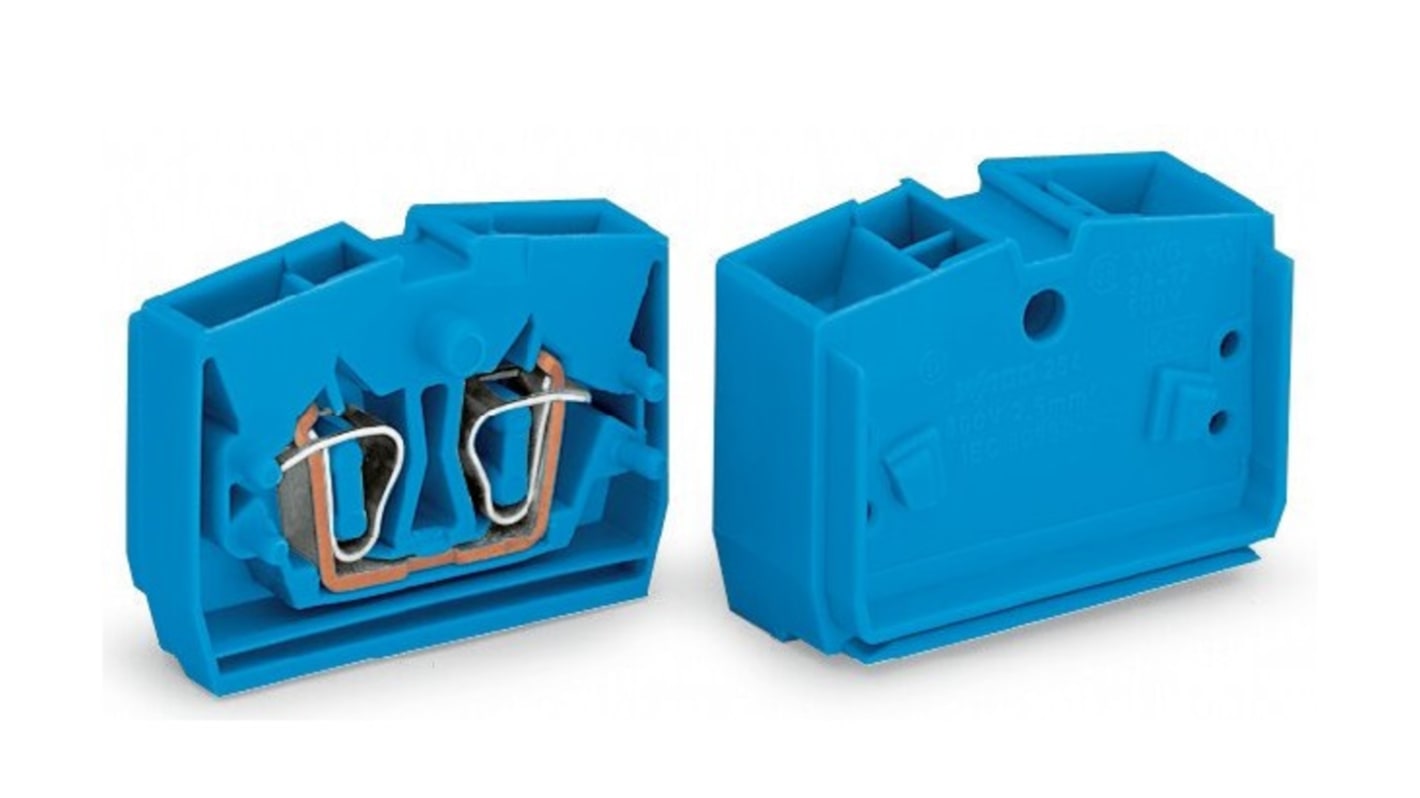 WAGO 264 Endklemme Einfach Blau, 2.5mm² / 24A, mit Käfigklemme