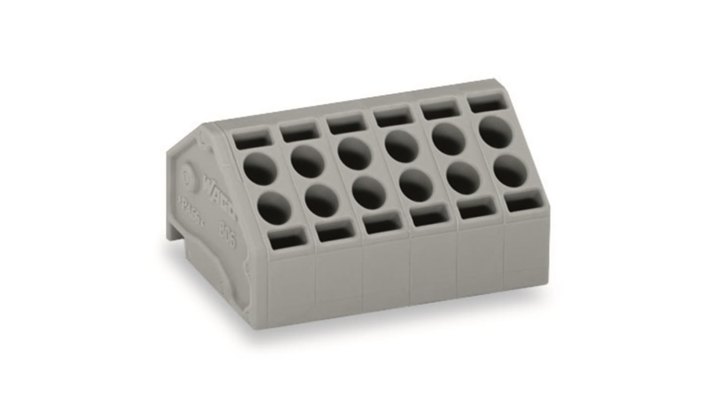 WAGO PCB Terminal Block, 10-Contact, 5mm Pitch, PCB Mount, 1-Row