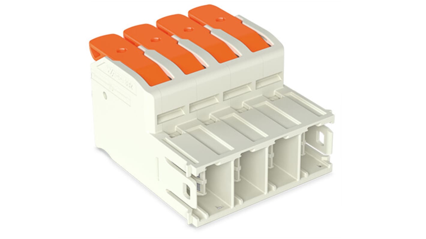 WAGO, 10.16mm Pitch, 4 Way, Pluggable Terminal Block, Plug, 832-1204