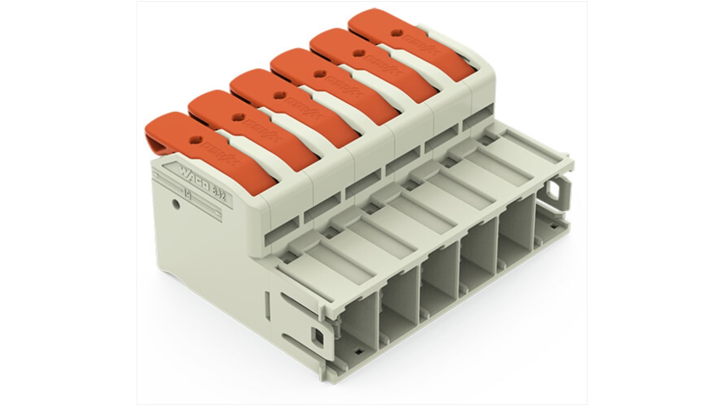 WAGO, 10.16mm Pitch, 6 Way, Pluggable Terminal Block, Plug, 832-1206