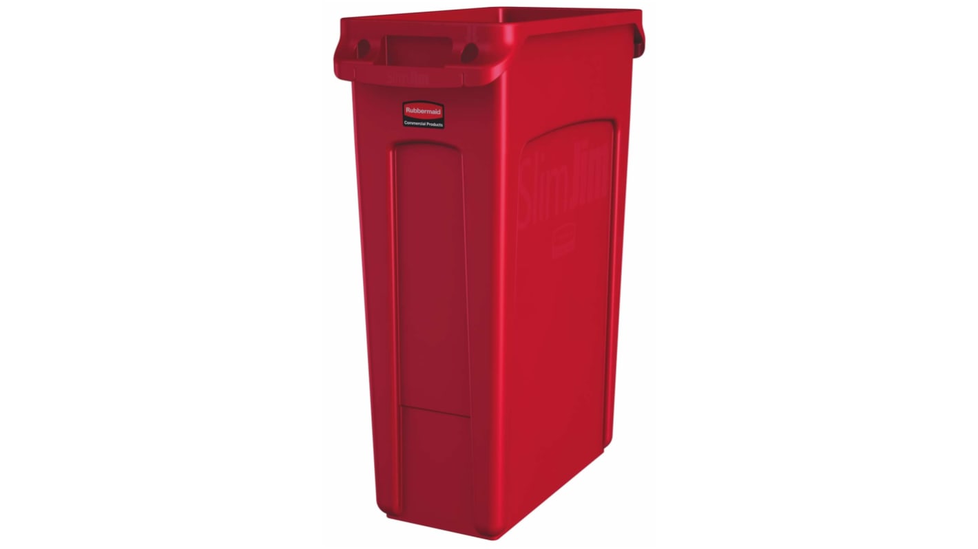 Rubbermaid Commercial Products Slim Jim 23gal Red Polypropylene Waste Bin