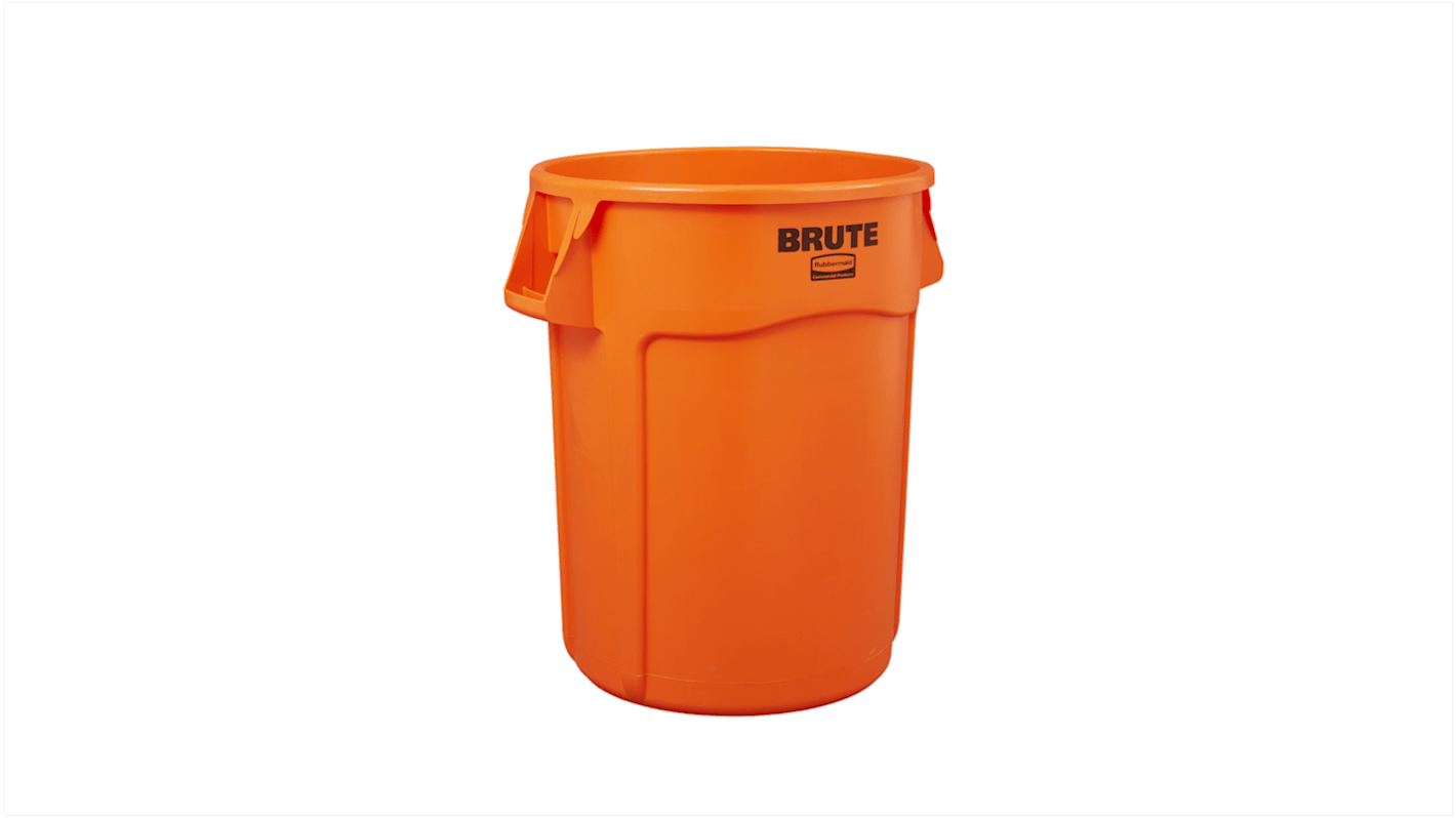 Rubbermaid Commercial Products Brute Vented 32gal Orange Polypropylene Waste Bin