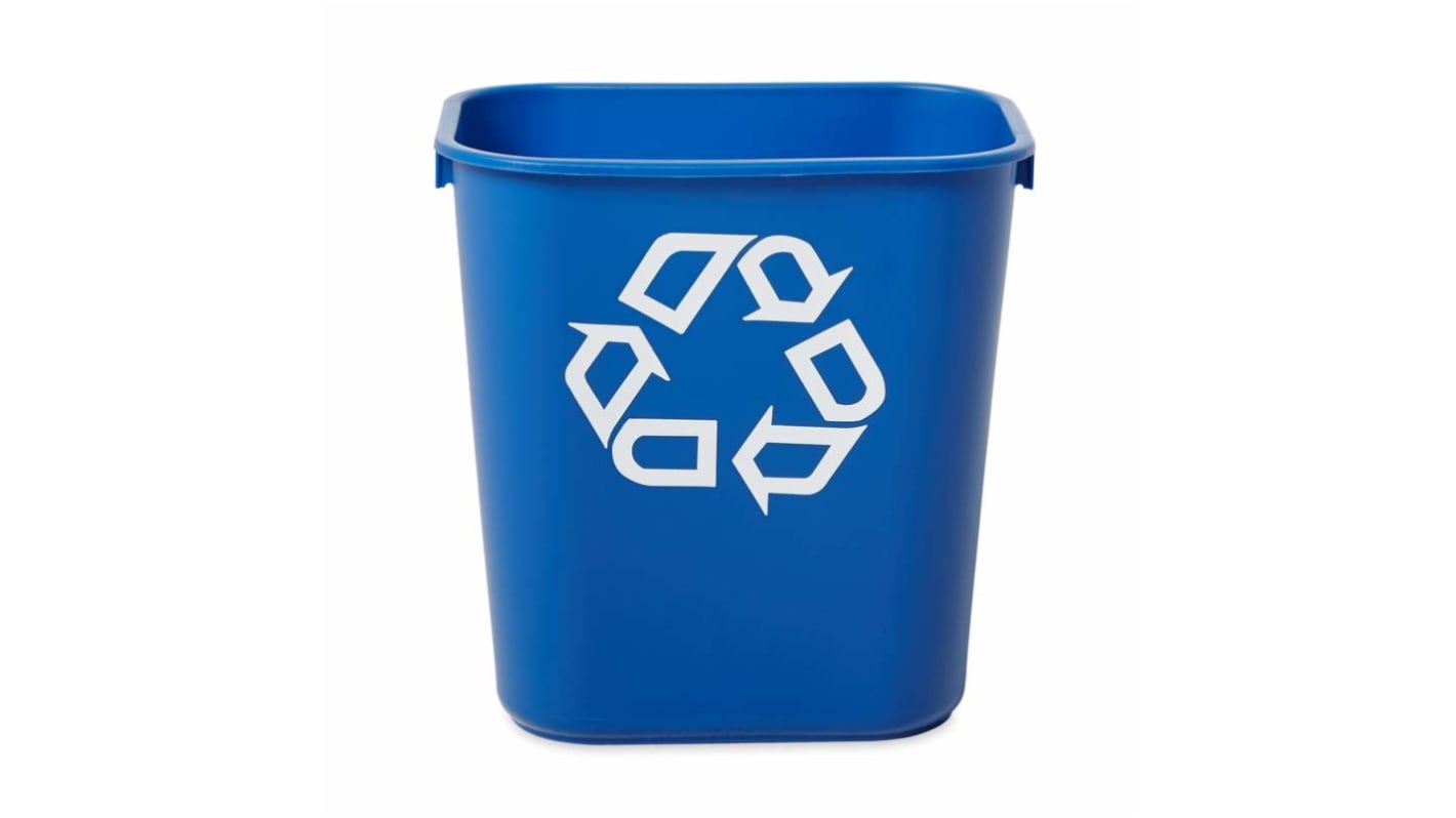 Rubbermaid Commercial Products Rubbermaid Commercial Deskside Recycling Container 12L Blue Polypropylene Waste Bin