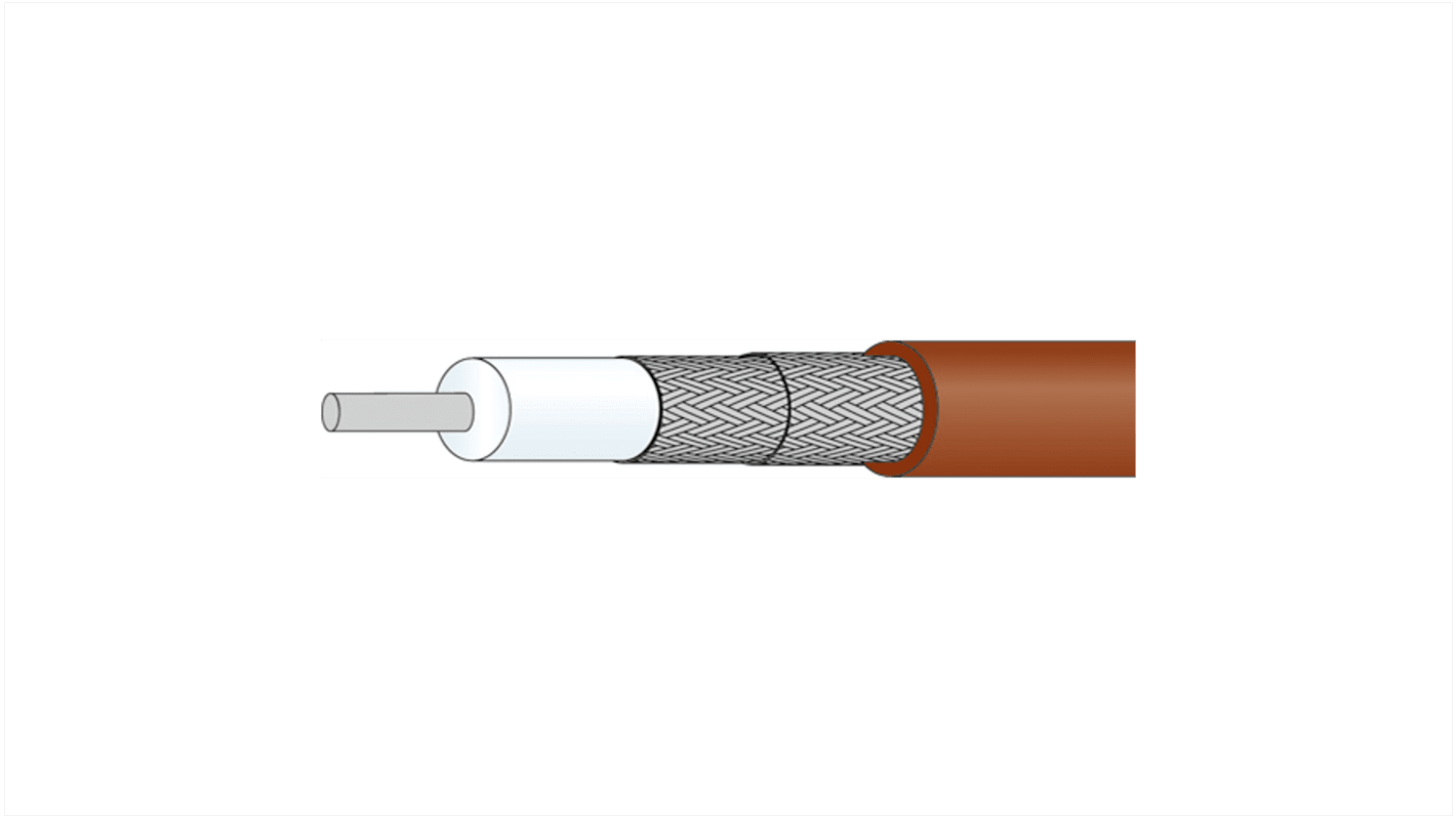 Huber+Suhner, 100m, RG142 Coaxial, Unterminated50 Ω