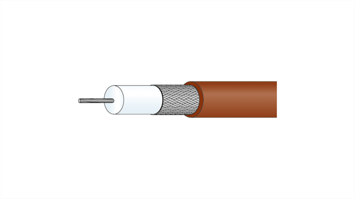 Huber+Suhner, 100m, RG179 Coaxial, Unterminated75 Ω