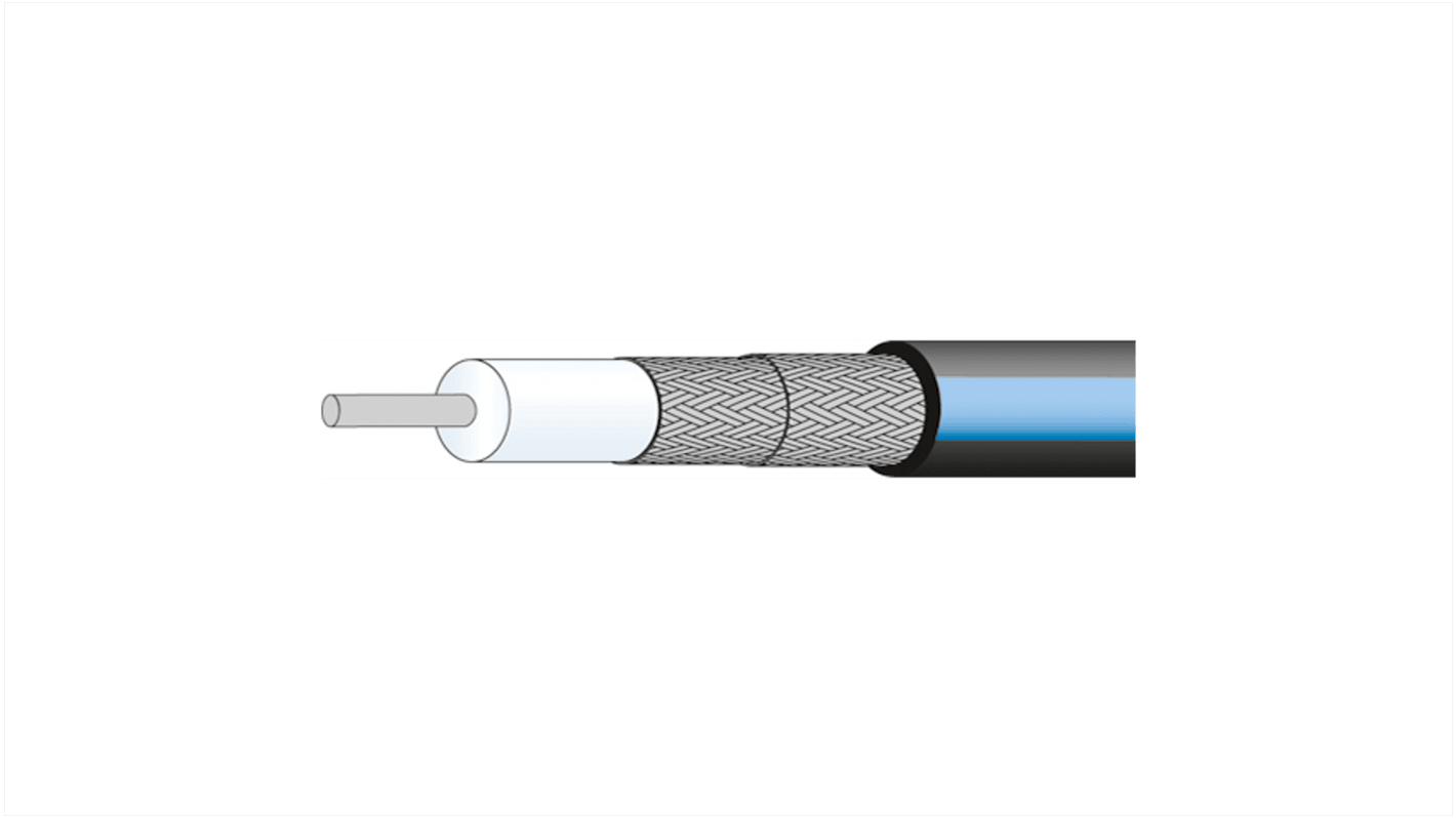 Huber+Suhner, 100m, RG142 Coaxial, Unterminated50 Ω