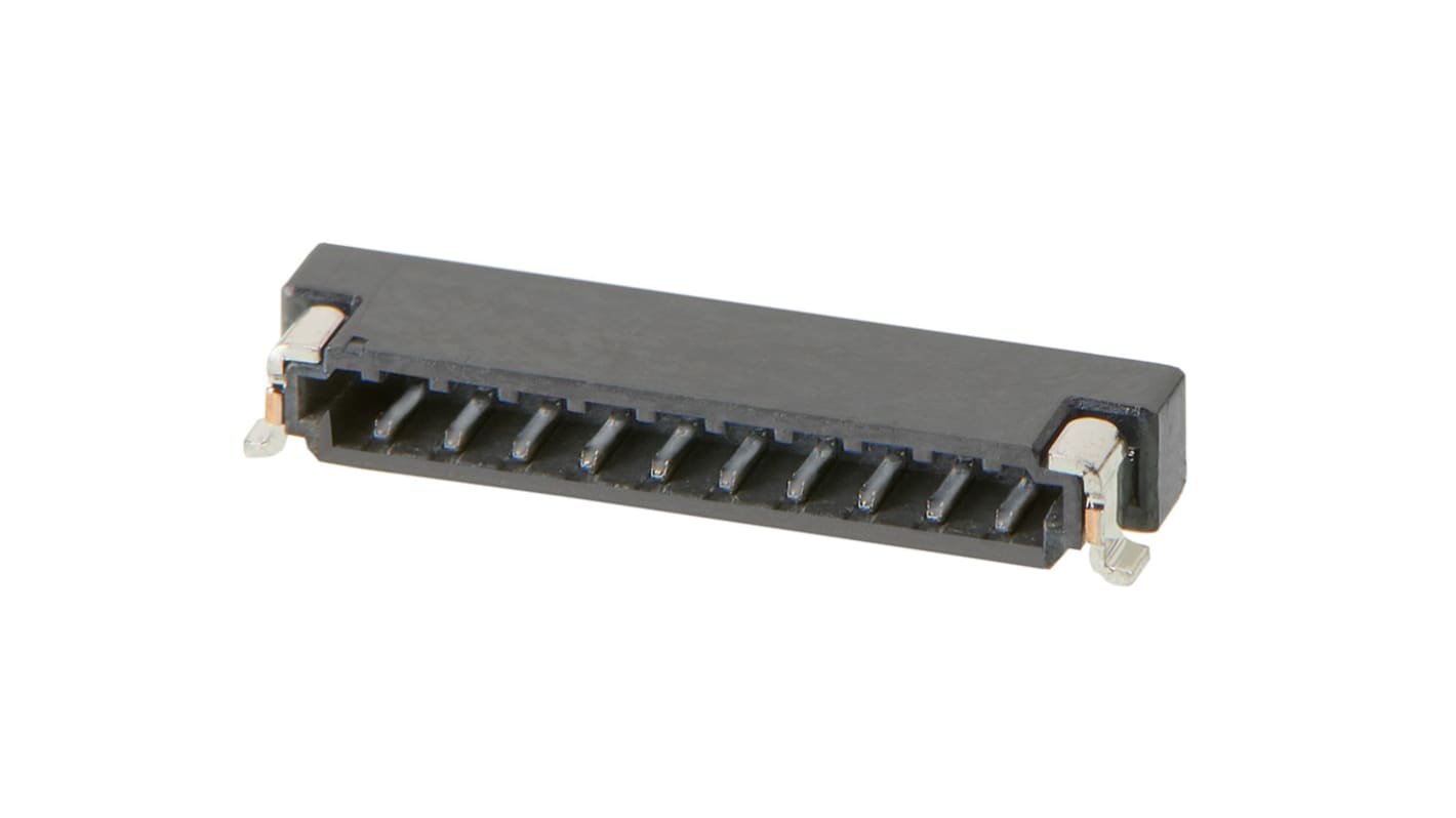 Embase pour CI Molex, Zero-Hachi, 10 pôles , 0.8mm 1 rangée, 1A, Angle droit