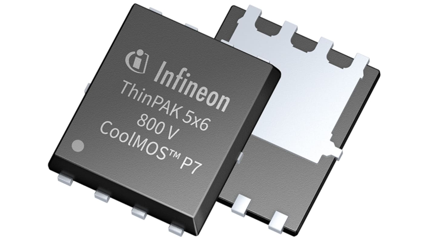 Infineon N沟道MOS管, Vds=800 V, 8 A, ThinPAK 5 x 6, 贴片安装, 5引脚
