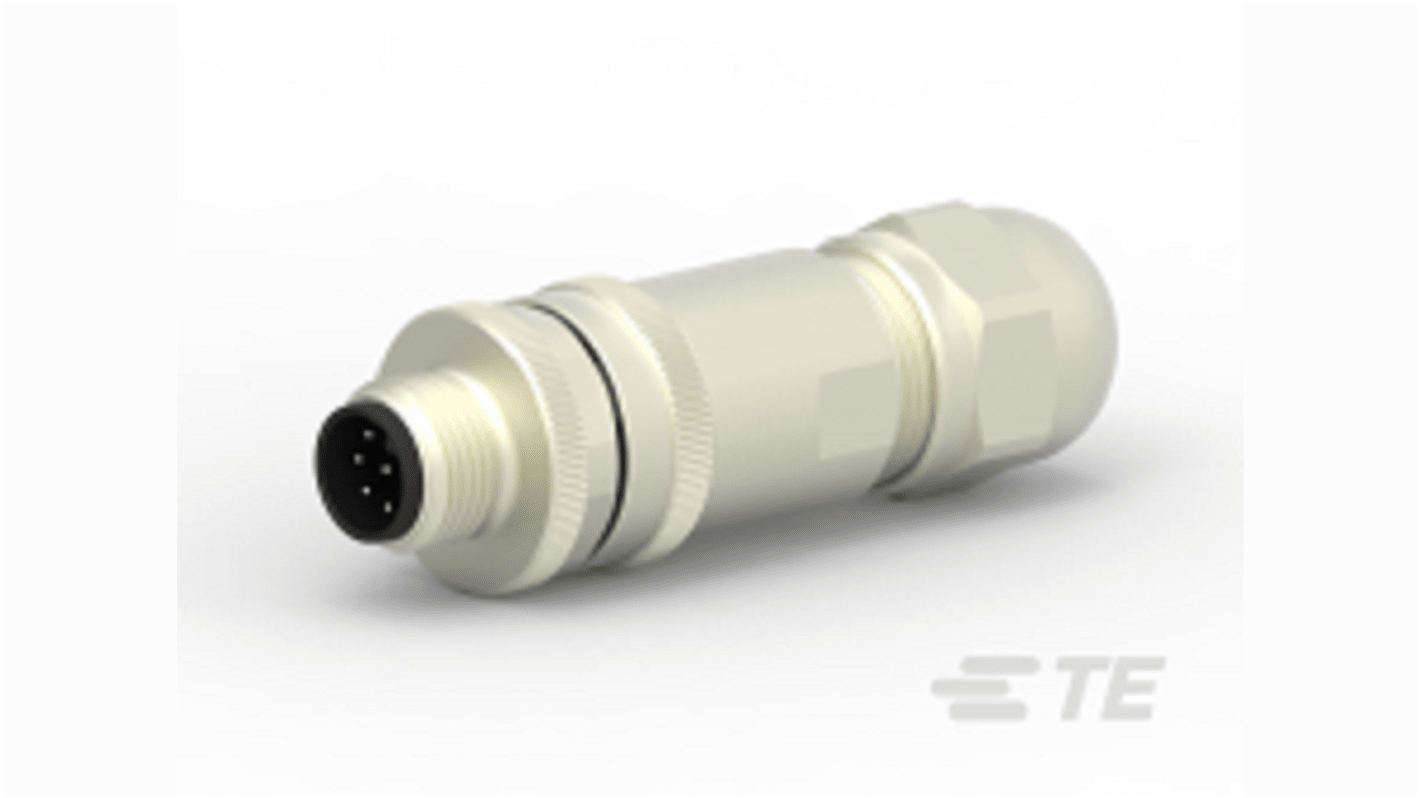 TE Connectivity Circular Connector, 8 Contacts, M12 Connector, Male