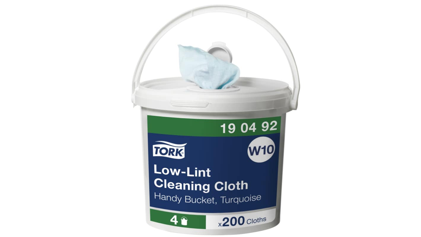 Tork Turquoise Cloths for Cleaning, Wet Use, Plastic of 200