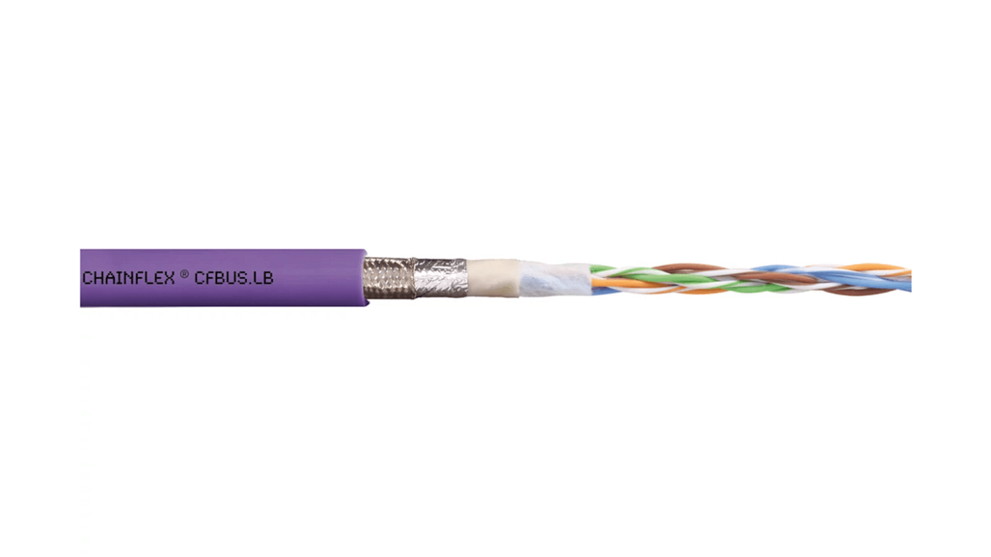 Igus, CAN-Bus, 100m 2 Core, Red lilac PVC Multicore Mains Power Cable