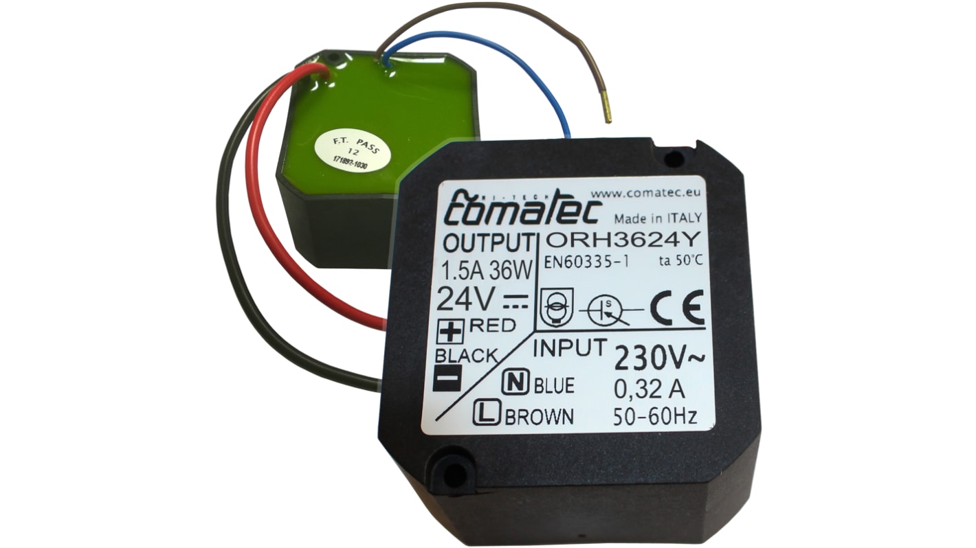 Comatec ORBIT Switched Mode Switching Power Supply, 230V ac ac Input, 24V dc dc Output, 1.5A Output, 36W