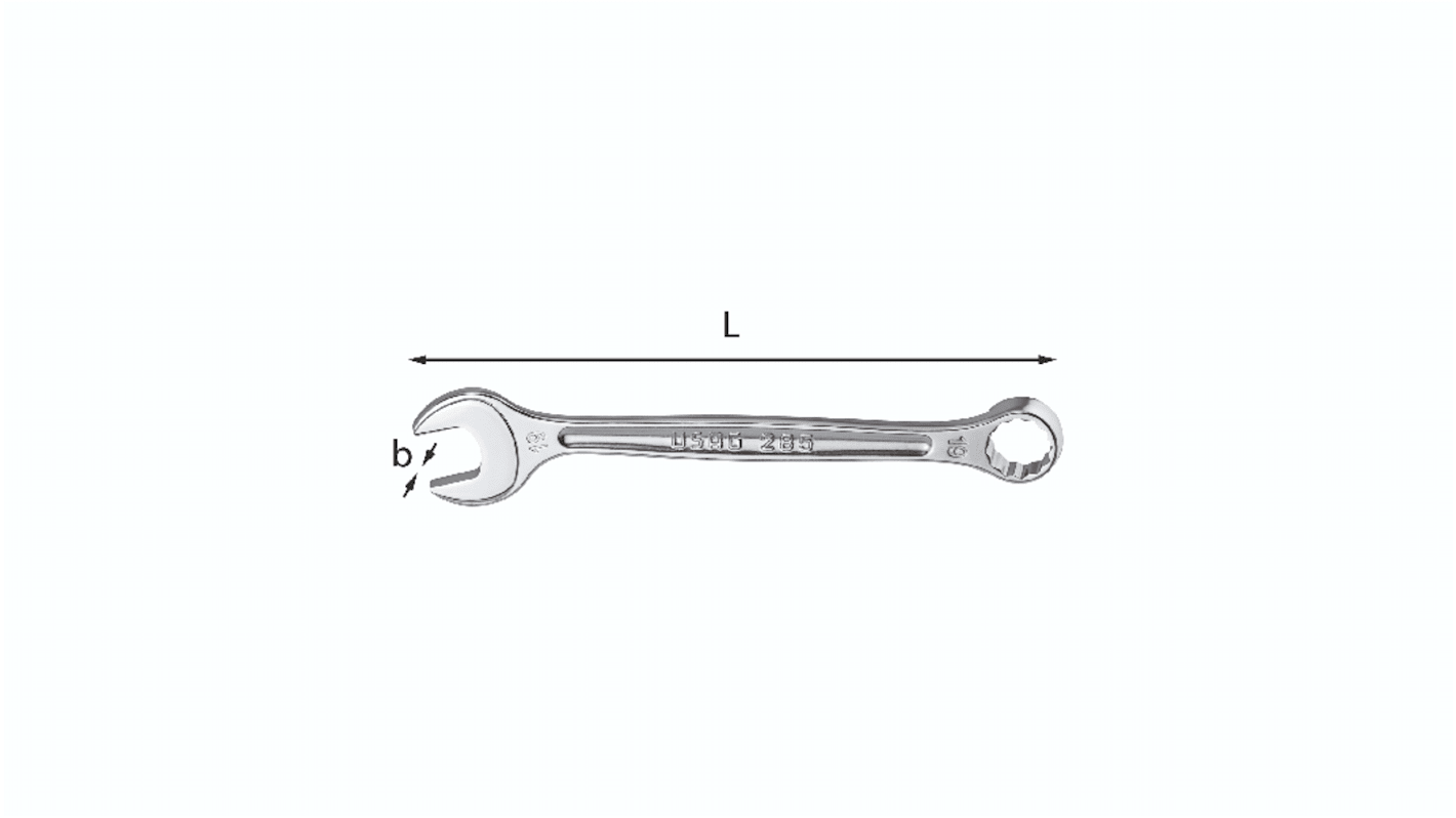 Chiave combinata Usag 285 285, lungh. 285 mm, bocca poligonale 26
