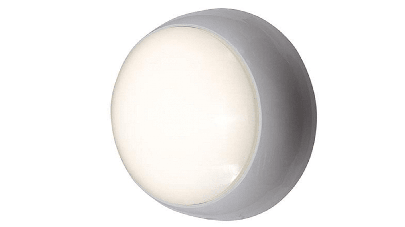 4lite UK Round LED Bulkhead Light, 12 W, 230 V, IP65, ADILED2