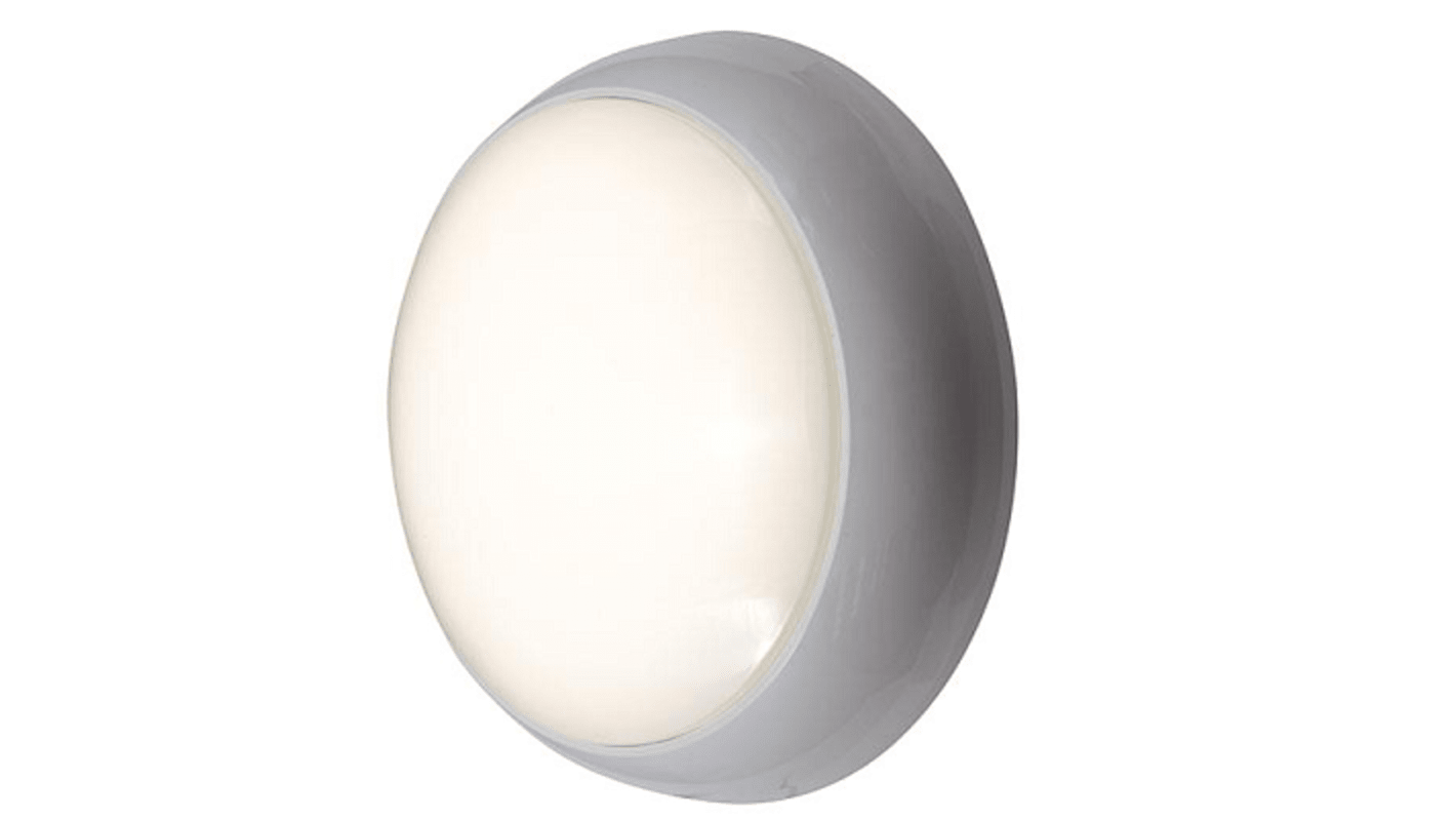 4lite UK Round LED Bulkhead Light, 12 W, 230 V, IP65, ADILED2