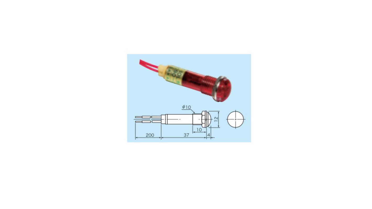 坂詰製作所 表示灯, 220V, 緑, 実装ホールサイズ:10.2mm, DF 坂詰製作所 表示灯, 220V, 緑, 実装ホールサイズ:10.2mm, DF