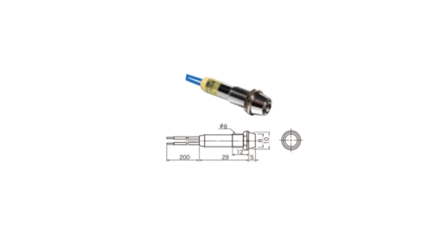 Sakazume Electric 表示灯, 220V, 緑, 実装ホールサイズ:8.2mm Sakazume Electric 表示灯, 220V, 緑, 実装ホールサイズ:8.2mm