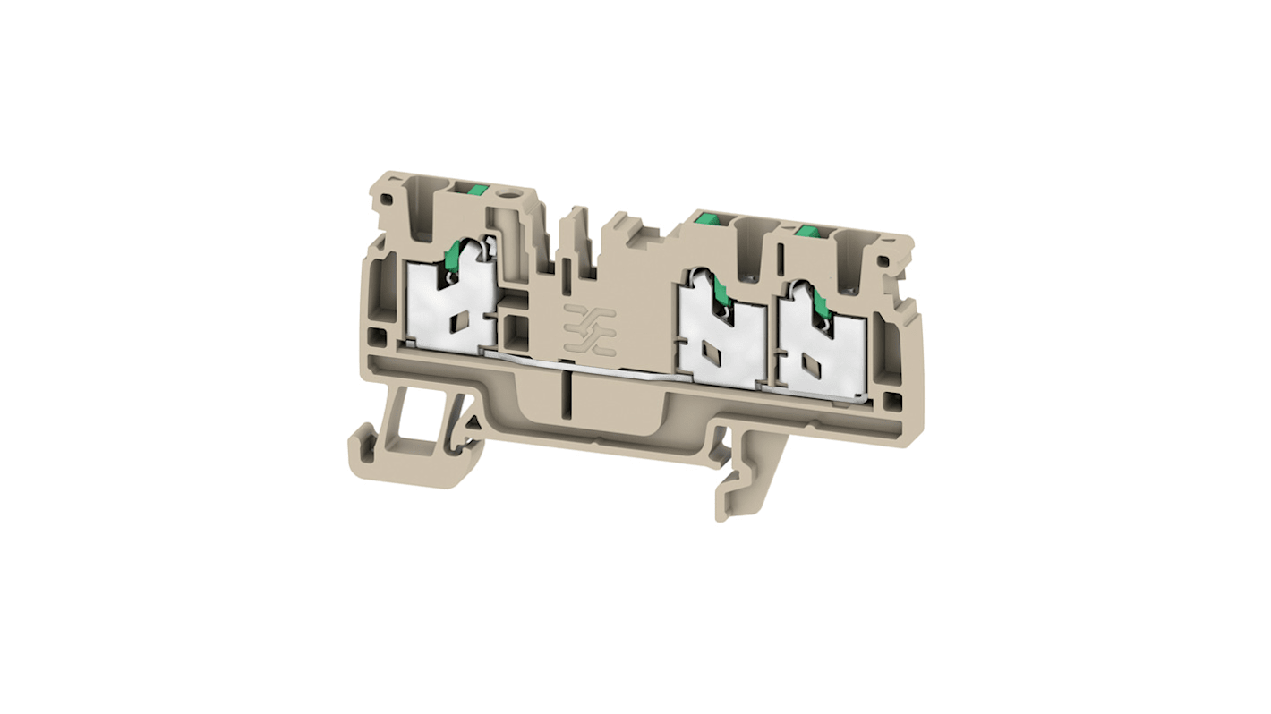 Weidmuller 2674540000 AS3C 2.5 Series Dark Beige, 1-Level, Snap In Termination