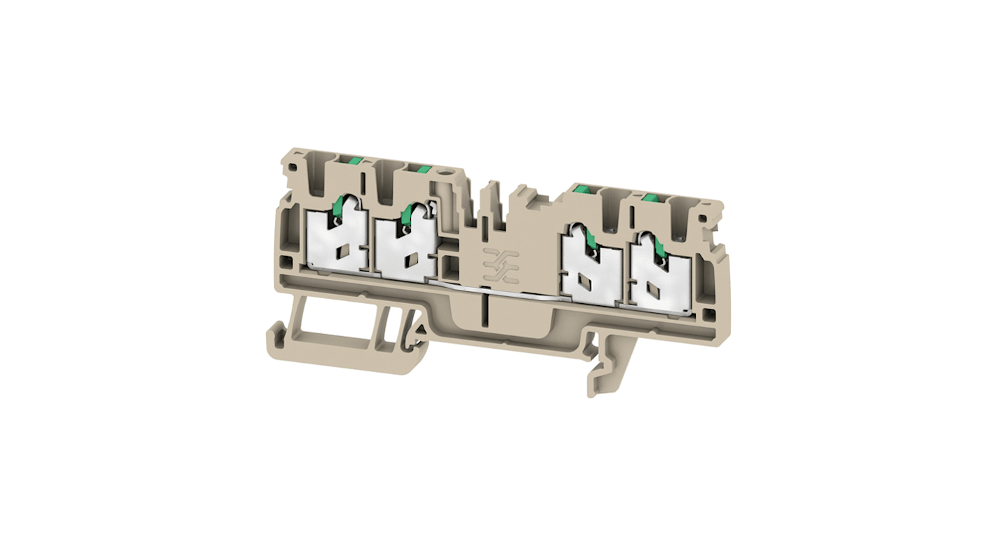 Morsettiera passante Weidmuller, Beige scuro, livello Singolo