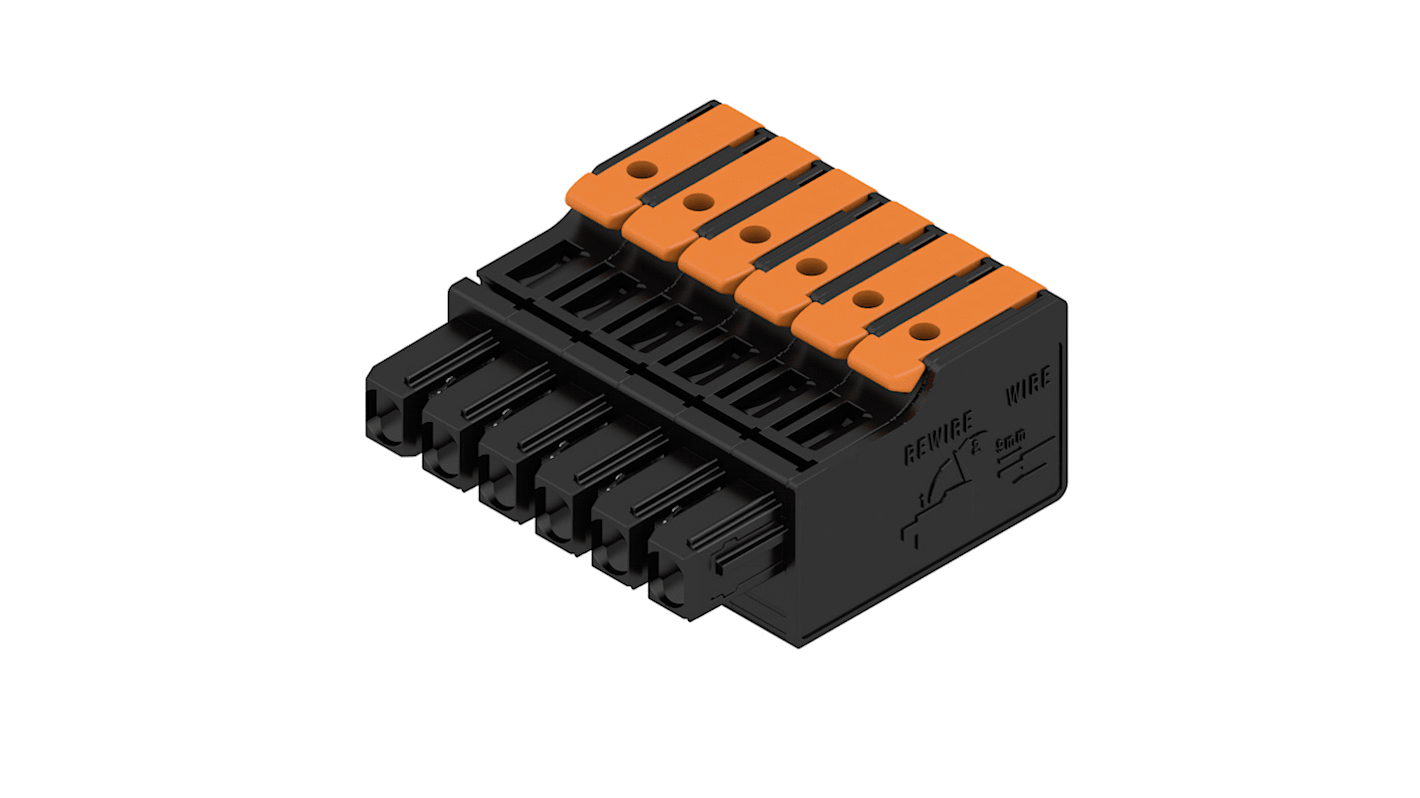 Weidmuller Female PCB Connector Housing, 5mm Pitch, 6 Way, 1 Row