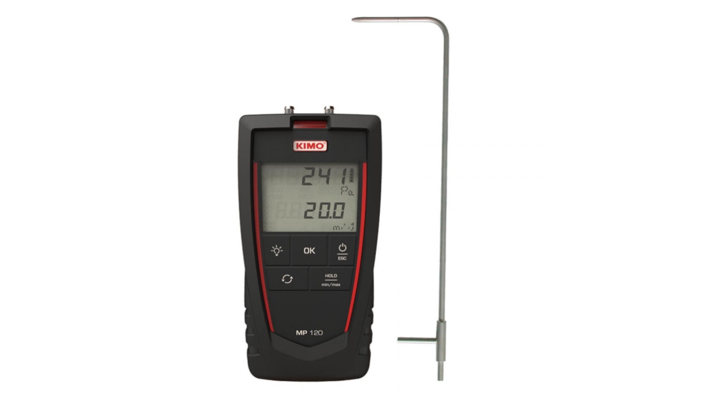 KIMO Differential Manometer With 2 Pressure Port/s, Max Pressure Measurement +1000Pa