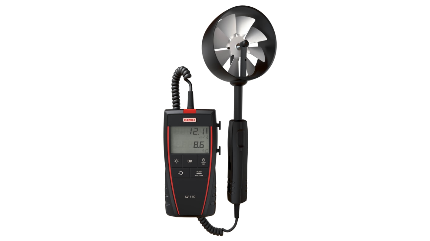 KIMO Rotary Vane Anemometer, 35m/s Max, Measures Air Flow, Air Velocity