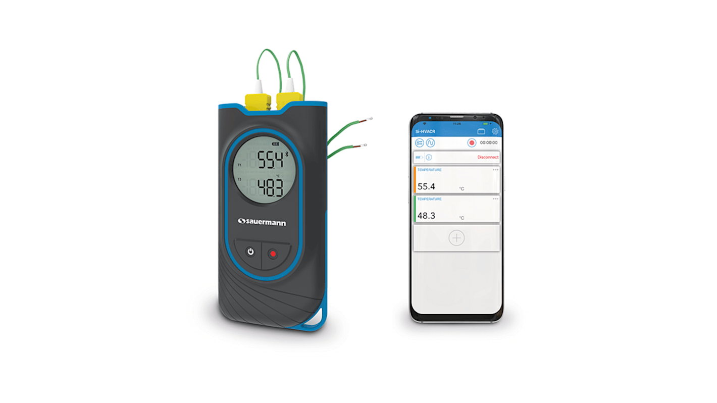 Termometro digitale SAUERMANN., sonda K, -200 → +1300°C max , Cert. ISO