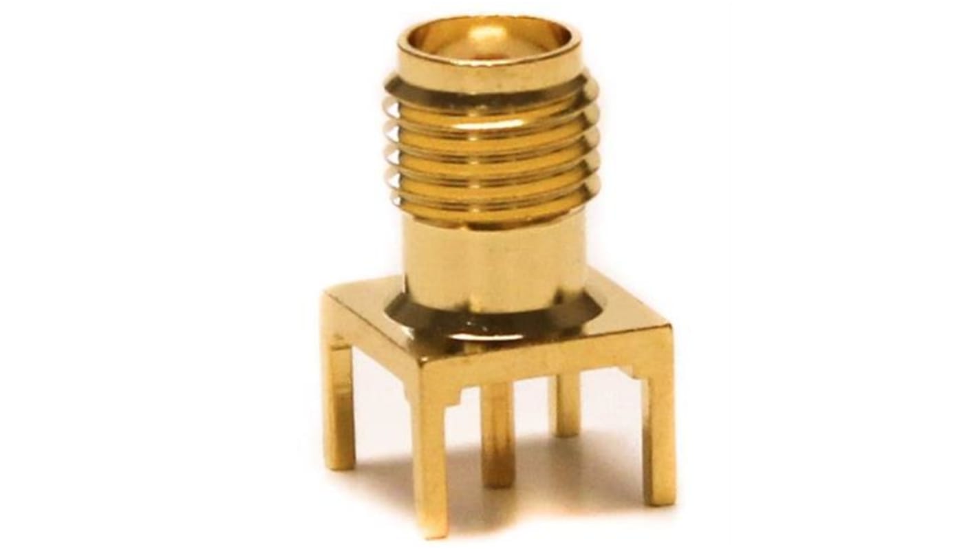 Mueller Electric, Jack PCB Mount SMA Connector, 50Ω, Solder Termination, Straight Body
