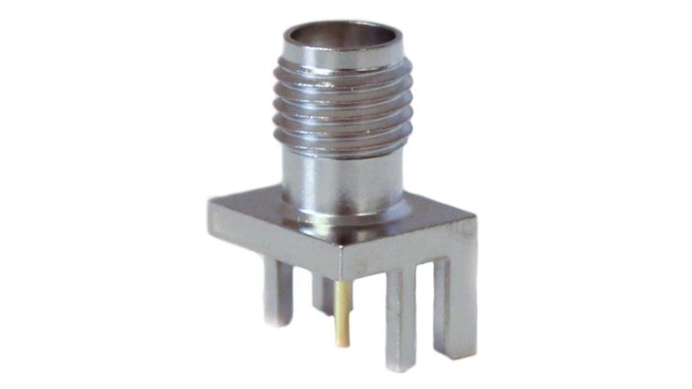 Mueller Electric, Jack Edge Mount SMA Connector, 50Ω, Solder Termination, Straight Body
