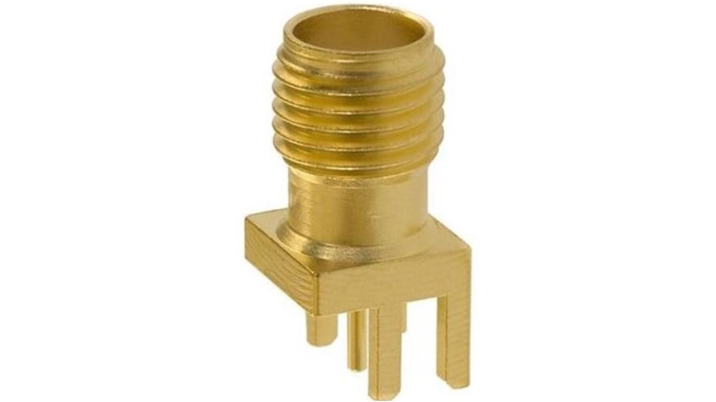 Mueller Electric, Jack Edge Mount SMA Connector, 50Ω, Solder Termination, Straight Body