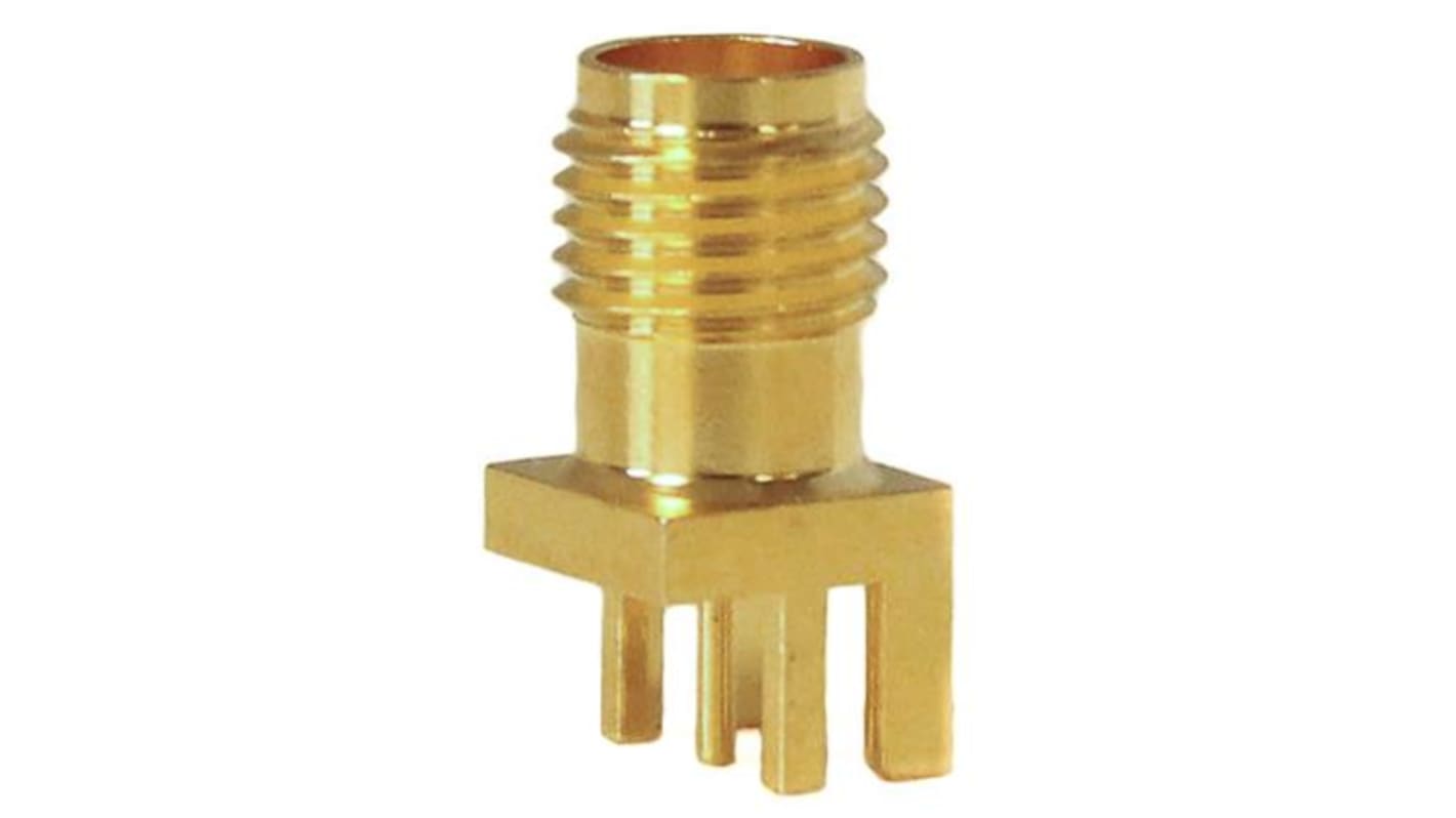 Mueller Electric, Jack Edge Mount SMA Connector, 50Ω, Solder Termination, Straight Body