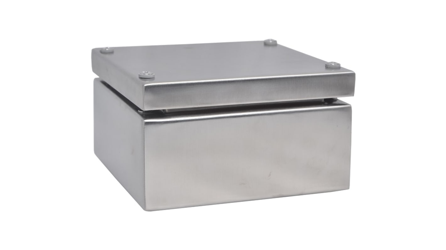 RS PRO 304 Stainless Steel Enclosure, IP66, 150 mm x 150 mm x 81mm